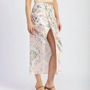 En Saison Alaia Satin Maxi Skirt NWT